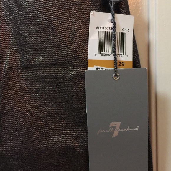 7 For All Mankind Skinny Copper Metallic Size 29 - Picture 2 of 3